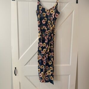 Nine Britton Floral Wrap Dress - Navy, Pink, Yellow